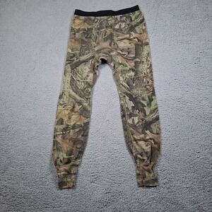 Vtg Morgan Mills Thermal Pants Mens M Advantage Timber Camo Base Layer Hunting